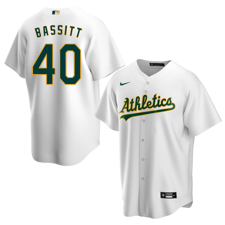 Nike Men #40 Chris Bassitt Oakland Athletics Baseball Jerseys Sale-White